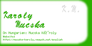 karoly mucska business card